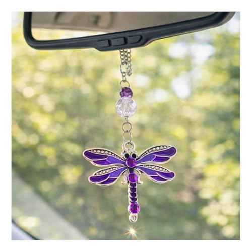 Dragonfly Rear View Mirror Car Charm - Crystal Sun Catcher