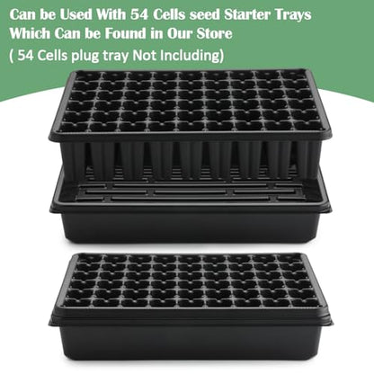 RooTrimmer 10 Pack Seed Starter Trays - Heavy Duty Plastic Flats, Fits 54 Cell Plug Tray, Seedling Tray for Carrying and Holding Plant Nursery Pot,Seed Germination & Plant Propagation (TD377) - size: 54 Cells Bottom Tray-10P