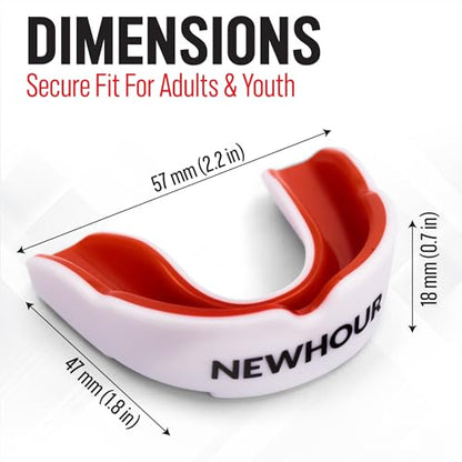 Basic Sports Mouthguard for Boxing, MMA & Football | Boil-and-bite fit with ventilated case - color: Bone White