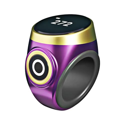Smart Tasbih Zikr Ring Prayer Counter,Tasbih Counter Smart Ring,Waterproof Digital Tasbeeh Tasbih Finger Counter Muslim Islamic Prayer,Portable Electronic Smart Tally Counter - color: Purple