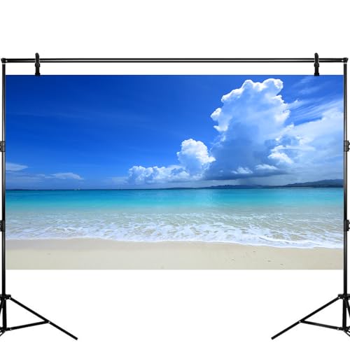 Tropical Beach Aquarium Background Ocean Sea Sandbeach Fish Tank Background Ocean Seascape Terrarium Backgrounds Sunny Blue Sky Clouds Seacoast Ocean Sea Waves Reptile Tank Backgrounds 24x16in - color: Blue, size: 24(W)x16(H)inches/ 60(W)*40cm(H)