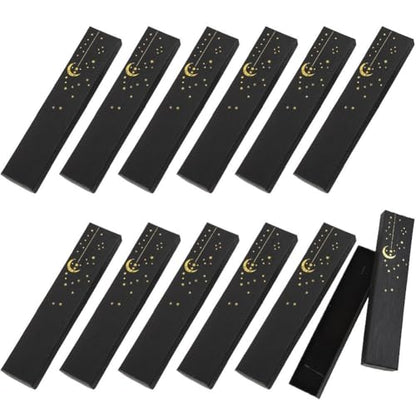 12 Pcs Ramadan Jewellery Gift Box Moon Star Eid Mubarak Jewelry Boxes Bracelet Necklace Chain Packaging Box - color: Black