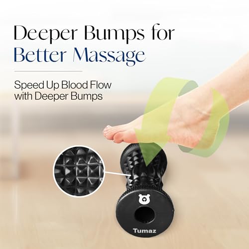 Tumaz Foot Roller for Deep Tissue Massage & Reflexology | Ergonomic Roller | Deep Tissue Massage | Reflexology | Portable Design | Ideal for Foot Recovery - color: Jewel (Black)