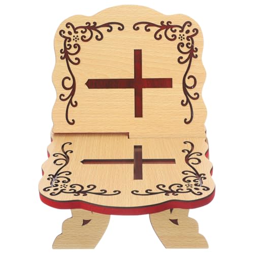 Operitacx Wooden Quran Stand, Traditional Foldable Rehal Rihal Book Holder for Reading Holy Books, Simple Prayer Display Stand for Mosque & Home Study, Religious for Eid Ramadan
