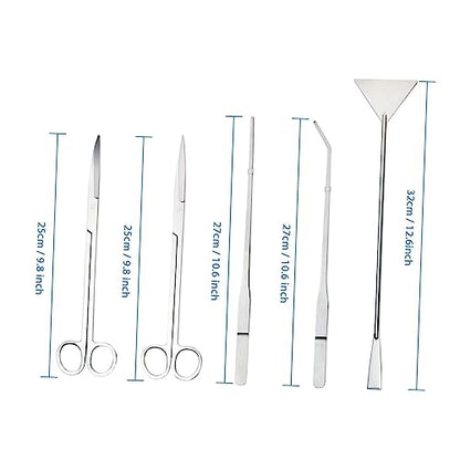 Kisangel 6pcs Stainless Steel Aquarium Tool for Aquatic Plants Includes Flat Shovels Plant for Freshwater and Tanks