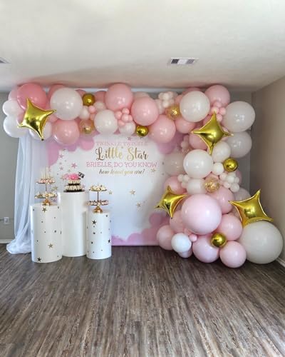 Pink and White Balloon Arch Kit, 121Pcs Pink Gold White Confetti Garland - color: Pink White
