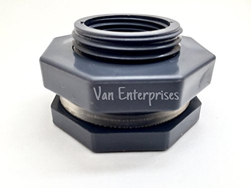 3/4" PRO SERIES PVC Bulkhead Fitting Adapter For Rain Barrels, Aquariums, Water Tanks, Ponds (1 Pack - 3/4") - size: 1 Pack - 3/4"