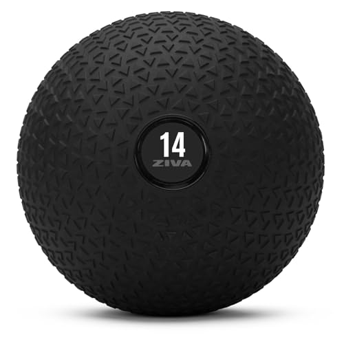 ZIVA Slam Ball - Elite Level Hard-Wearing PVC Outer Shell, Gripping Tire Tread Skin, Precision Weighted Sand Core | Throw, Toss Exercise Medicine Ball for Strength Core Workouts - Avail 10-40 lbs.