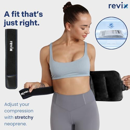 REVIX Ice Pack for Injuries Reusable Gel for Lower Back & Shoulder, Black | 16x9in Full Coverage for Lower Back, Shoulder, Hip & Knee, Cold Compress Therapy, Hands-free Strap, Long-lasting Gel - style: Black-Pack 1
