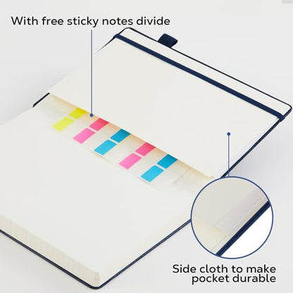 FOCUS DAY Thick Notebook Journal, Leather A5 Notebooks College Ruled 320 Pages Lined Paper Notebooks, Hardcover Journal Notebook for Writing Women and Men, 5.7'' X 8.4'', Dark Blue - color: 1.Blue, size: A5