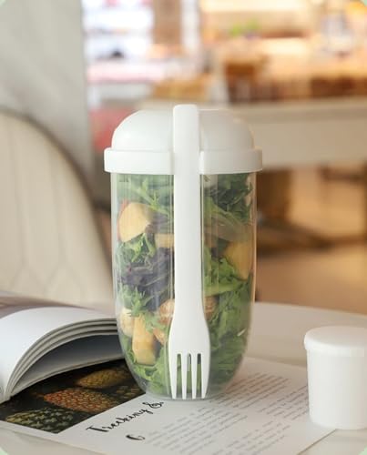 Portable Salad Cup - color: White