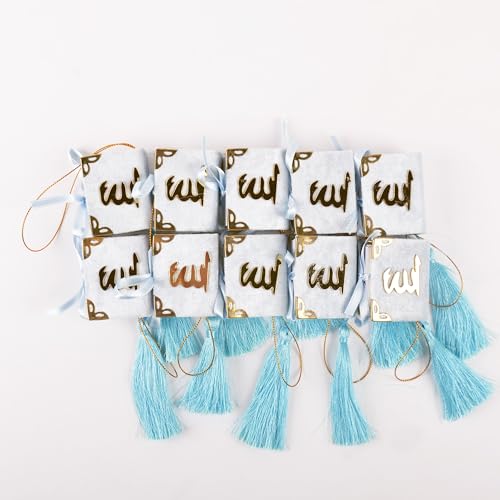 Set of 10 Quran Book for Muslim Favors Quran Book Arabic Hajj Favors Car Hanging Quran Islamic Gift (Blue) - color: Blue