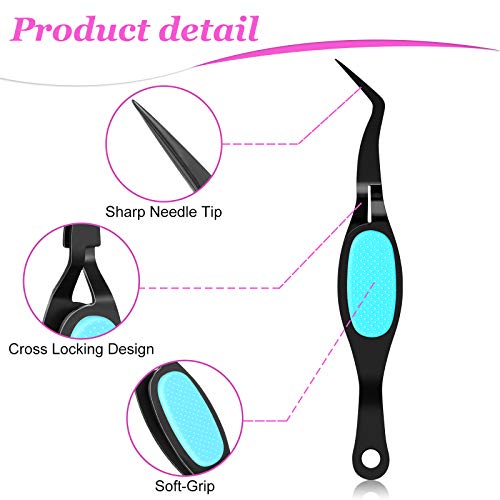Mudder 3 Pcs Reverse Tweezers for Crafts Self Locking Curved,Curved Tip | Fine Precision Tips for Jewelry Beading Electronics, Anti-slip Grip Handles, Holds Small Components Securely During Assembly - style: Curved Tip