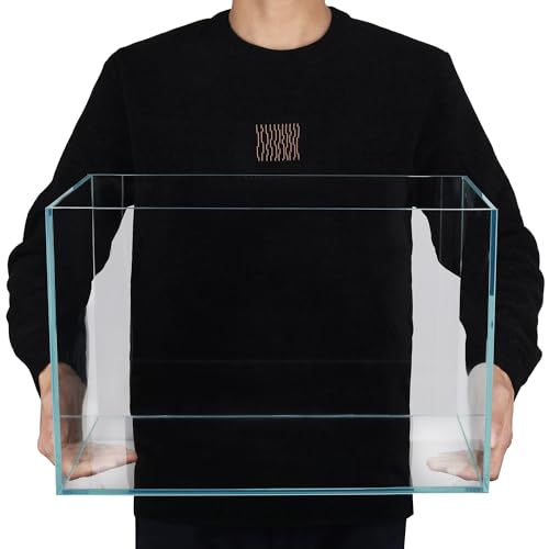 Ultra Clear Rimless Low Iron Glass Cubic Aquarium Tank (9.6Gal W17.72×D10.63×H11.81 inch(45x27x30cm)) 6mm Thickness Include Black Leveling Mat - size: W17.72 × D10.63 × H11.81 inch