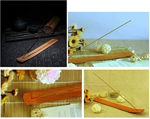 TRENDBOX 100pcs Handmade Plain Wood Wooden Incense Stick Holder Burner Ash Catcher Natural Design Buddhist - size: 100 pcs