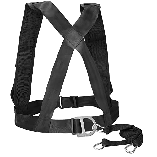 Training Sled Harness Vest with Pull Strap, Tire Pulling Resistance Speed Training - color: Adult to 50" Girth