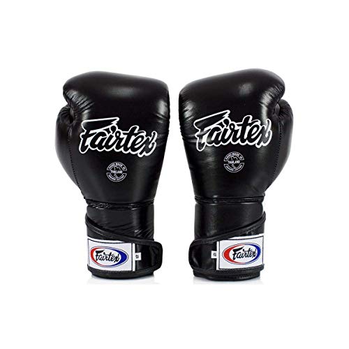 Fairtex BGV6 Angular Boxing Gloves, Locked Thumb Muay Thai MMA Kickboxing | Premium synthetic body with triple-layer foam padding. Joint protection and firm wrist support safeguard hands on heavy bags - color: Black/White, size: 12oz