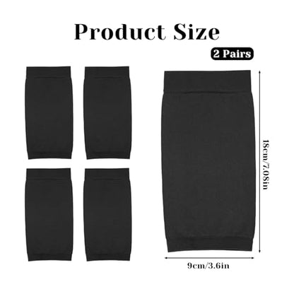 2 Pairs Tattoo Cover up Sleeve, Forearm Concealer Support | Tattoo Aftercare UV Protection over Sleeve Elbow Sleeves for Women Men - color: Black