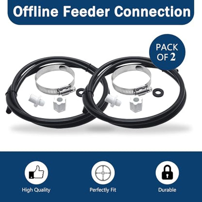 Romansk (2 Sets) Offline Feeder Connection Pack with Saddle Clamp | Chlorinator Feeder Hose Tubing Parts with 2 Sets Check Valve Control Valve, Replacement for CL200 CL220 Offline Pool Feeder