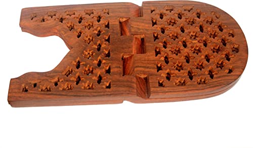 Craftsman 13 Inch Rahel Holy Book Stand for Pooja puja Gita Quran Bible Stand Holder. Folding Religious Rosewood Prayer Wooden Book - color: 2. Brown