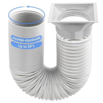 Portable Air Conditioner Hose Kit 5.9" Dia 59" Length Universal AC Hose with Adapter Flexible Exhaust Hose and AC Unit Tube Connector for Portable Air Conditioner Vent AA03 - size: Dia 5.9" Exhaust Hose L 59"&Coupler AA03