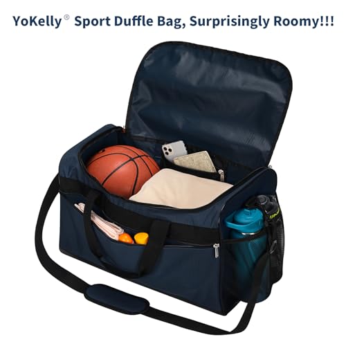 40L Gym Bag for Men, Navy Blue | 20 inch, Sport Duffle Bag, Weekender, Travel - color: Navy Blue
