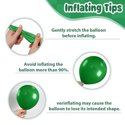 Paready Green Black Balloons, 60 Pcs Party Balloons for Graduation Sports - color: Green Silver