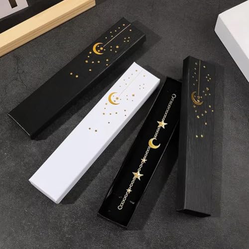12 Pcs Ramadan Jewellery Gift Box Moon Star Eid Mubarak Jewelry Boxes Bracelet Necklace Chain Packaging Box - color: Black