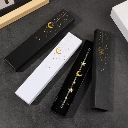 12 Pcs Ramadan Jewellery Gift Box Moon Star Eid Mubarak Jewelry Boxes Bracelet Necklace Chain Packaging Box - color: Black