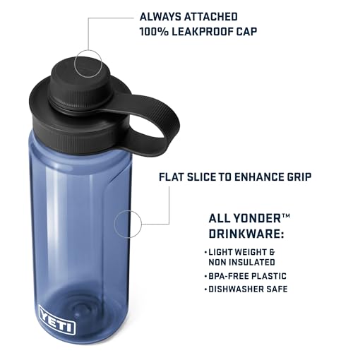 YETI Yonder Water Bottle with Yonder Tether Cap, Lightweight, Leakproof and BPA-Free - color: Power Pink, size: 25 Ounces