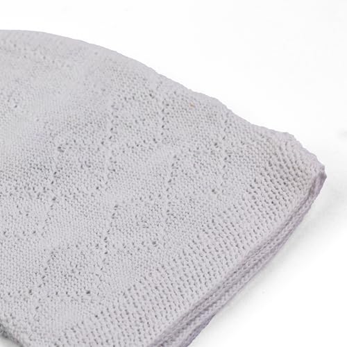 Muslim Kufi Hats for Men, Velvet Crochet Islamic Prayer Cap, Stretchable, Breathable Knit Skull Beanie,Standard Size - color: Rumi - White