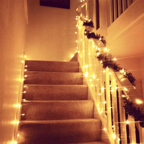 String Lights Battery Operated, 33 Ft 80 LED Christmas Lights