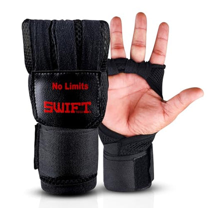 SwiftTechSports Pro Gel Hand Wraps Inner Gloves for Men and Women – 100cm Wrist Straps with Padded fist Protection. Muay Thai, MMA, Kickboxing, Boxing, and All Combat Sports - size: Large-X-Large