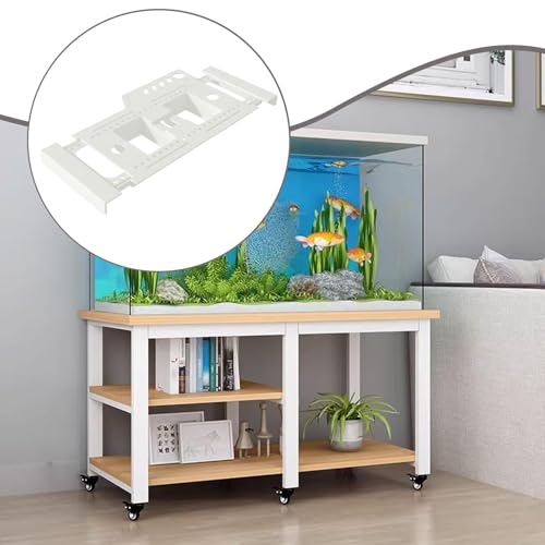 Fish Tank Shelf Storage Rack Tool Holder Accessory Organizer Easy to Install for Aquarium Fans Bedroom Office Environment, White