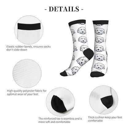 Cute Goldendoodle Unisex Funny Novelty Socks, Funky Crazy Cool Crew Dress Socks - color: Cute Goldendoodle