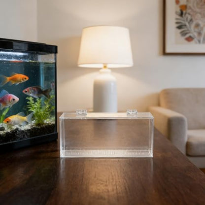 Fish Acclimation Box: Clear Acrylic Breeder Box - 9.84x3.78in - Aquarium Isolation Separator for Isolating Fish Fry/Betta Hatching/Guppy Breeding - size: 25.00X9.60X5.10CM