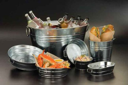 American Metalcraft PTUB87 Natural Galvanized Steel Pail with Handle, 1.16-Gallon, 8" Diameter, Silver - size: 148 oz.