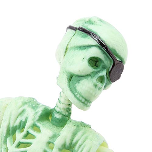 Semme Pirate Fish Tank Decorations, Fish Air Skeleton Chest, Action-Aquarium Ornament, Fish Landscape Decoration Pirate Captain Aquarium Decorations Landscape Skeleton on Wheel Action Figure Fish