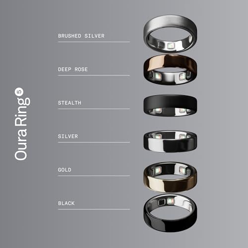 OURA Ring 5 Smart Ring - Silver - Size 6 - Fitness & Sleep Tracker - color: Silver, size: 6, style: Ring