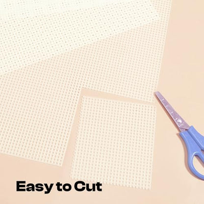 Caydo Plastic Canvas Sheets, 4 Pieces 7 Count 10.5 X 13.5 Inch Plastic Mesh | Plastic Canvas, Eye Mesh for Embroidery, Acrylic Yarn Crafting, Knit Crochet Projects and Make Dividers - color: Clear White - 4pcs