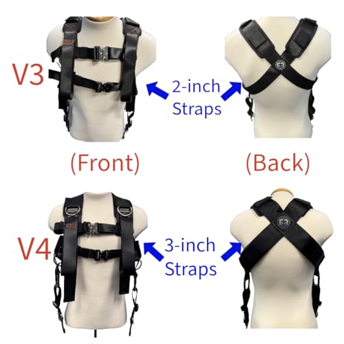Squat Harness V4 2025 Version Professional Weight Support vest, Adjustable Heavy-Duty Straps - color: Black