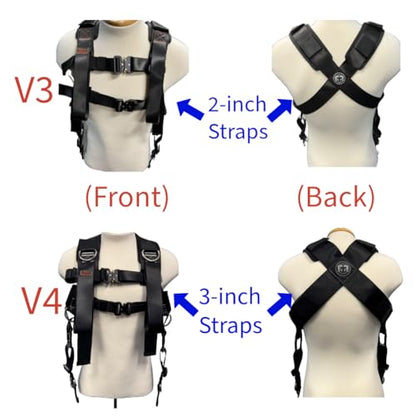 Squat Harness V4 2025 Version Professional Weight Support vest, Adjustable Heavy-Duty Straps - color: Black