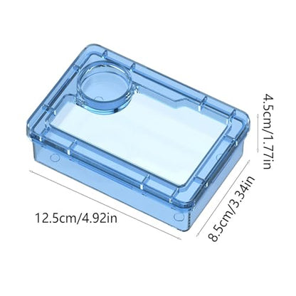 Anti-Escape Crested Gecko Food Dish, Transparent Chameleon Feeding Bowl, Acrylic Reptile Amphibian Habitat Feeders, Pet Supplies, for Tortoise Frog Snake Terrarium Lizard Spider - color: Blue