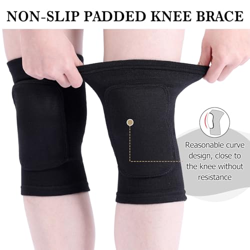 Eurzom 3 Pairs Dance Knee Pads Women Protective Non-Slip Knee Pads for Yoga Cheerleading Pole Floor Dance Volleyball - color: black, gray, skin color
