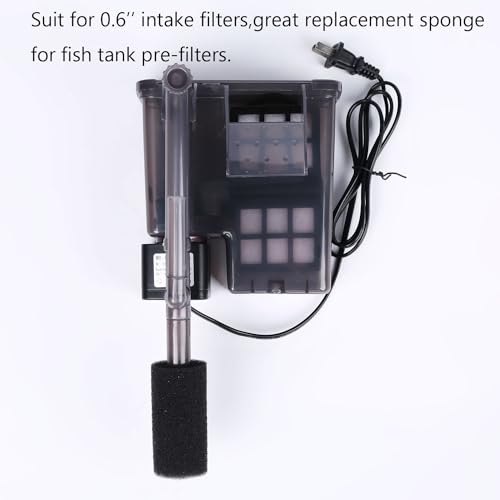 8 Pack Pre-Filter Sponge Aquarium Pre Filter Foam Rolls 0.6” Intake Replacement Sponges for Fish Tank Filter Accessories (1.6''Dx3.1''Hx0.6''Intake)