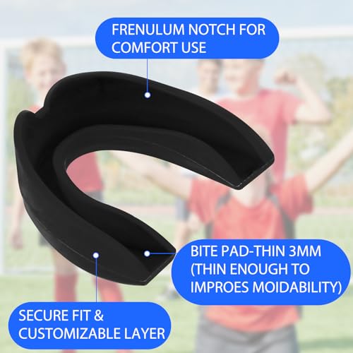 4 Pcs Sports Mouth Guards Adults Junior Sports Athletic Mouthpiece Teeth Shield Protection for Boxing MMA Basketball Football Hockey Karate Taekwondo Judo Martial Arts and All Contact Sports
