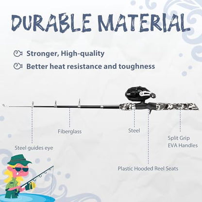 WIDDEN Kids Fishing Pole, Portable Telescopic Kids Fishing Poles for Boys and Girls, Fishing Rod and Reel Combo Kit with Tackle Box, and Fishing Net, Best Fishing Pole for Toddler Youth - color: BLACK