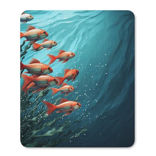 Square Mousepad Fish Aquarium Mouse Pad for Computer Mouse Mat Anti-Slip Rubber Mouse Pad for Office Laptop Waterproof Mouse Pads 11.8 * 9.8 * 0.1 Inch
