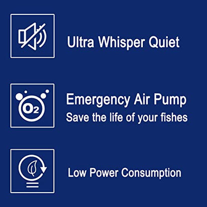 Battery Aquarium Air Pump, Quiet DC-800 Backup Fish Tank Air Bubbler, Portable Power Outage Aerator Emergency Oxygen Diffuser, Keeps Fish Safe & Bait Minnow Shrimp Alive