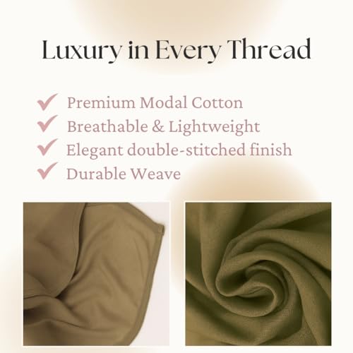 Premium Breathable Modal Cotton Hijab for Women, Lightweight, Non-Slip, Soft & Elegant Scarf for Everyday Wear - color: Mustard Yellow
